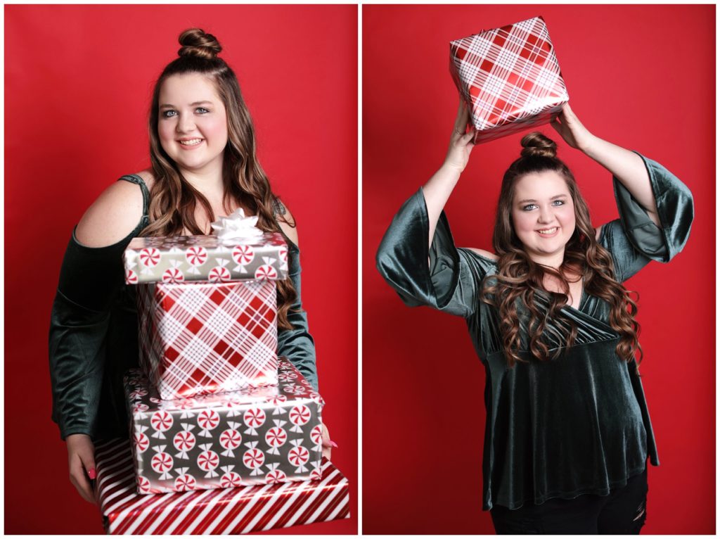 christmas themed shoot senior pictures