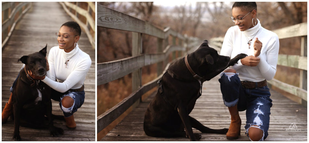 senior photos with dog Omaha